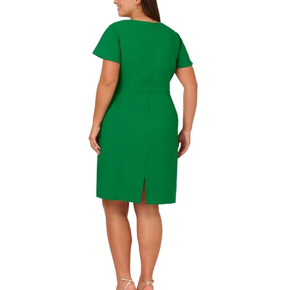 Adrianna Papell Surplice-Neck Tie-Waist Midi Dress – Palm Leaf Green | NWT 18W - Picture 3 of 3